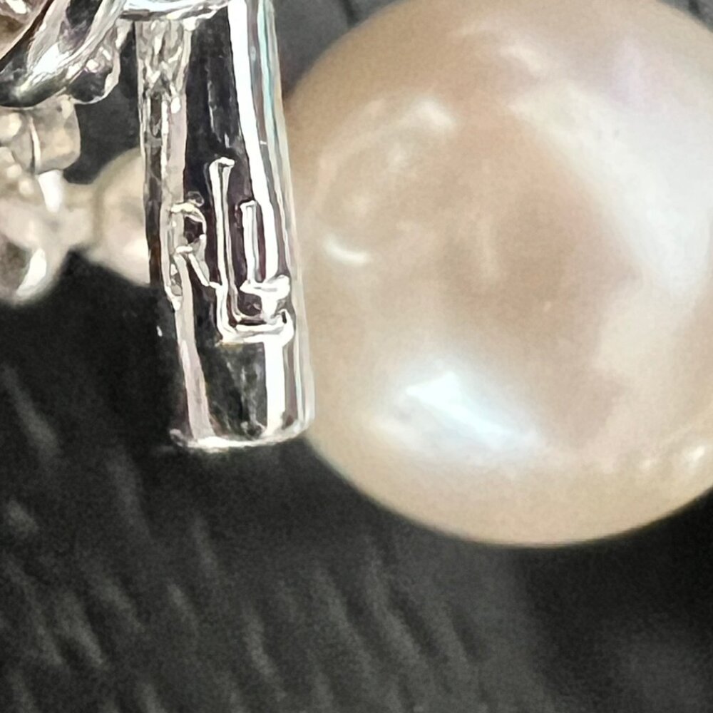 Lauren Ralph Lauren NWT Glass Pearl 12mm Toggle Closure Necklace - Picture 2 of 4